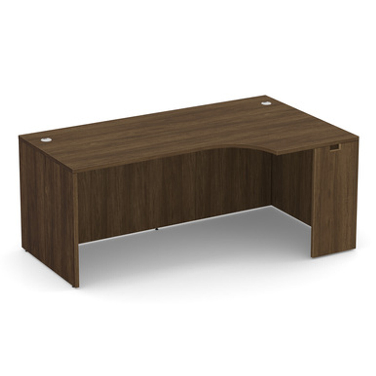 Walnut Straight Front Desk with L or R Corner Ext