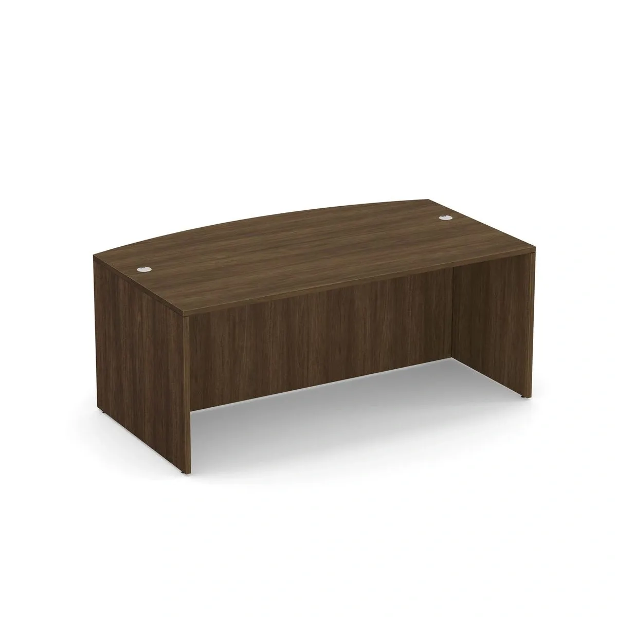 Walnut Bow Front Desk Shell