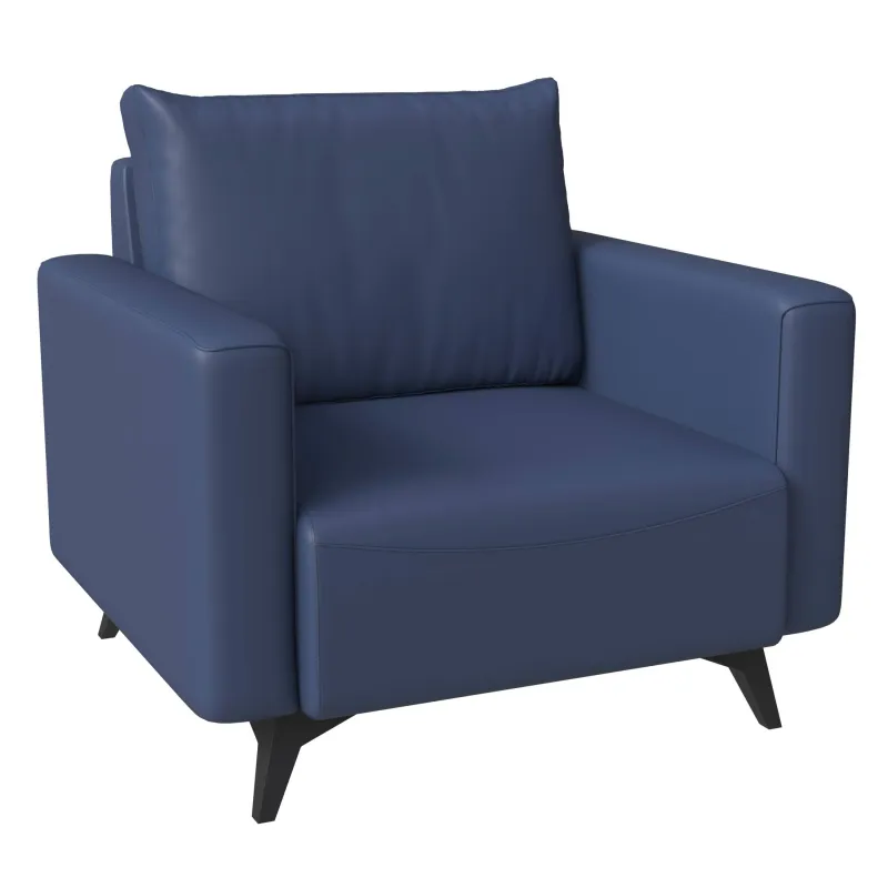 Inno Single-Seater Leather Sofa with Stainless Steel Legs and Removable Cushions
