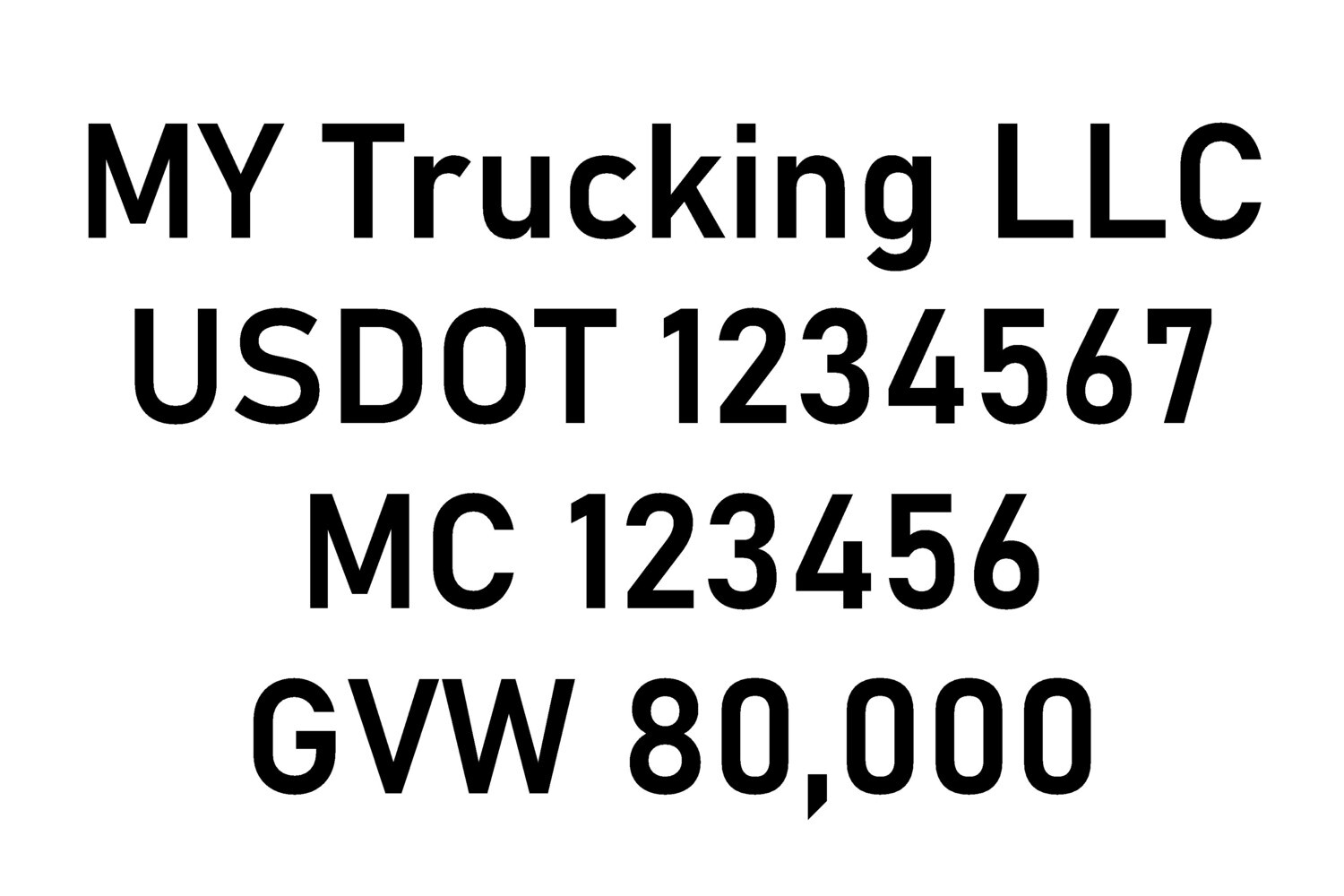 USDOT & other Trucking Decals