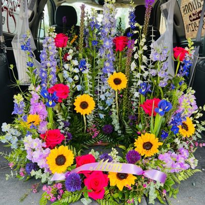 Laying wreath memorial tribute