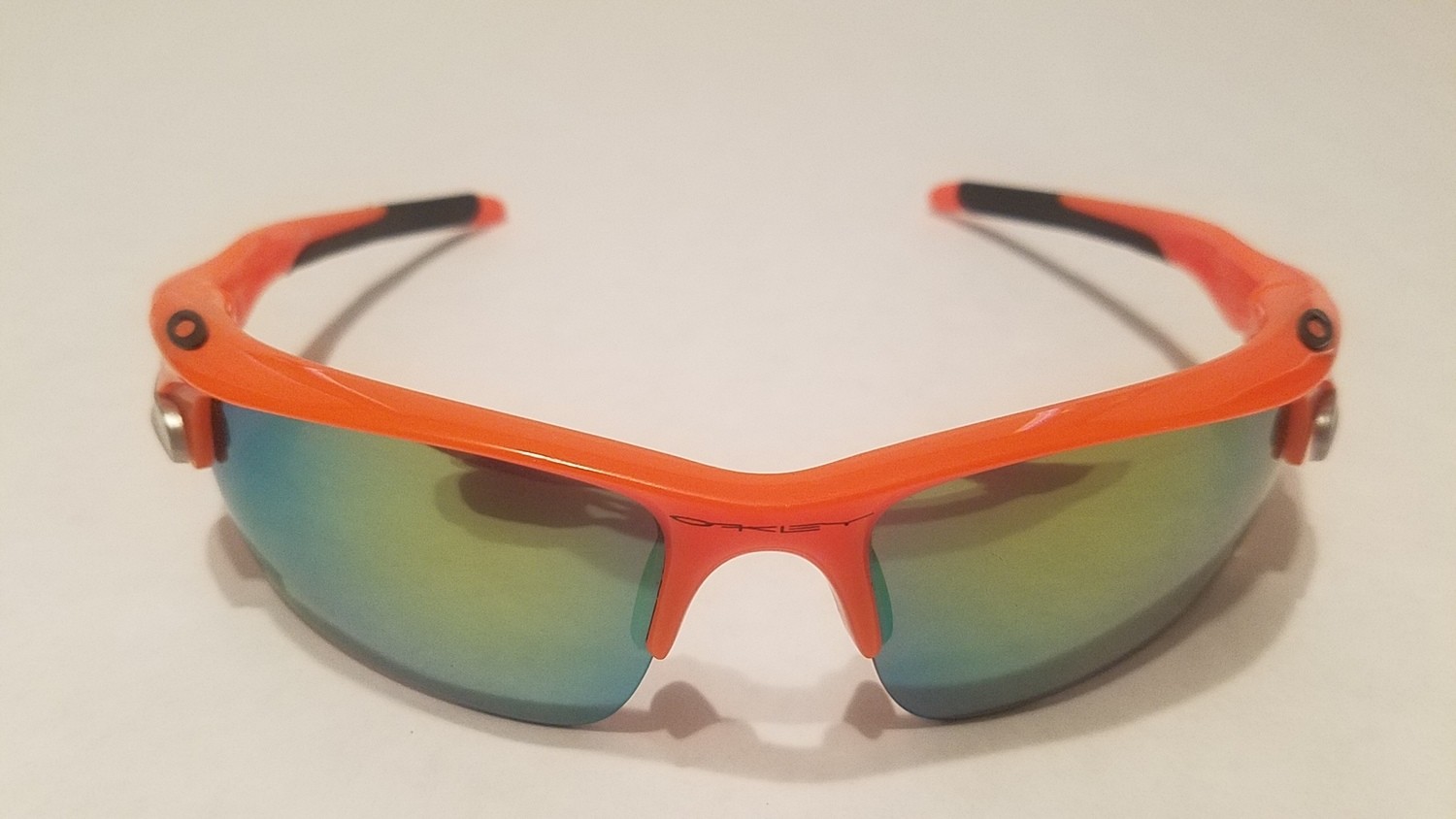 Sport Style Sunglasses :: Orange Frames w/ Black Earpiece & Removable Lenses