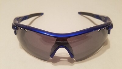 Sport Style Sunglasses :: Blue Frames w/ Black Nose and Earpiece