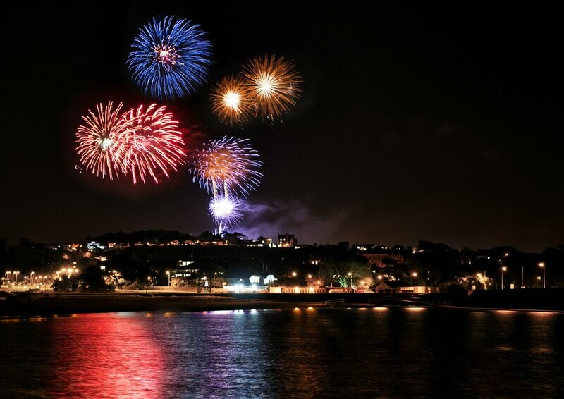 Firework Reflections at the lake  - Available Options Below