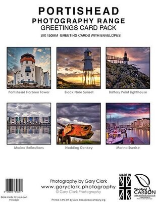 PORTISHEAD PHOTOGRAPHY RANGE - GREETINGS CARD PACK
SIX 150mm x 150mm GREETING CARDS WITH ENVELOPES (FREE UK DELIVERY)
