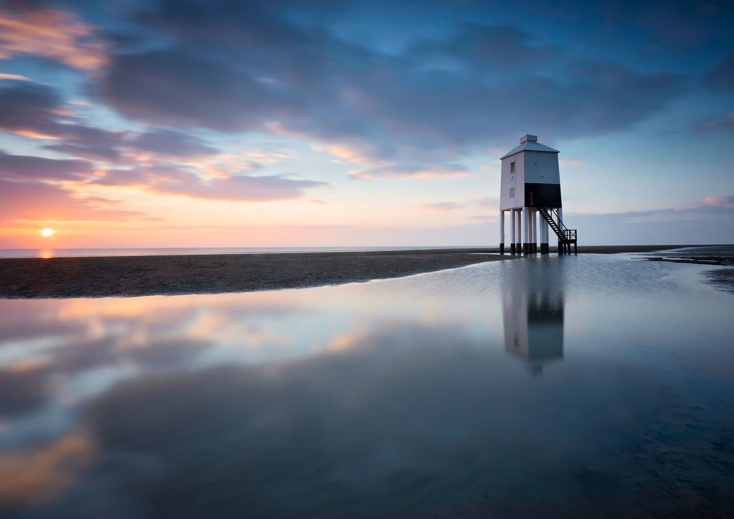 Burnham-on-sea, Low Lighthouse, January Sunset