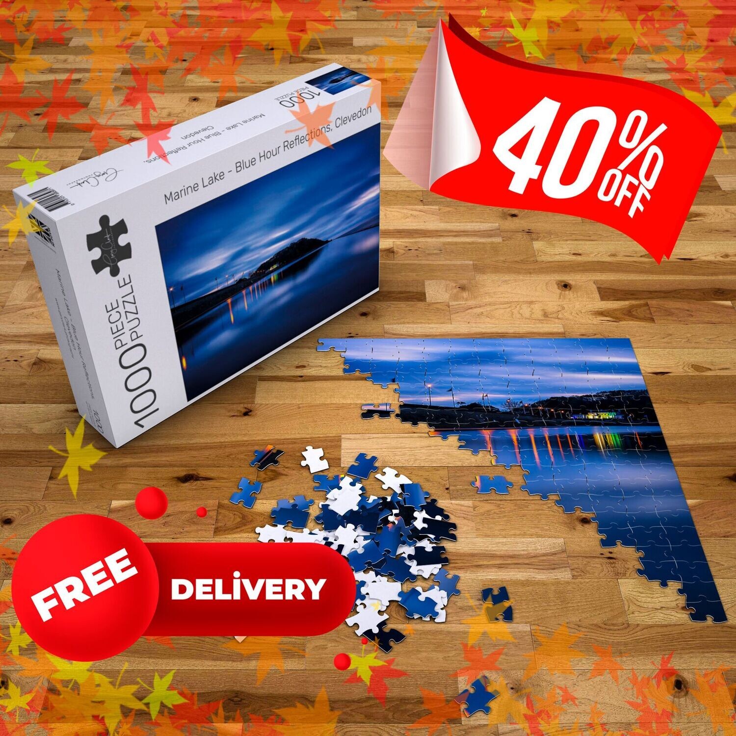 Marine Lake Blue Hour Reflections (FREE UK DELIVERY)