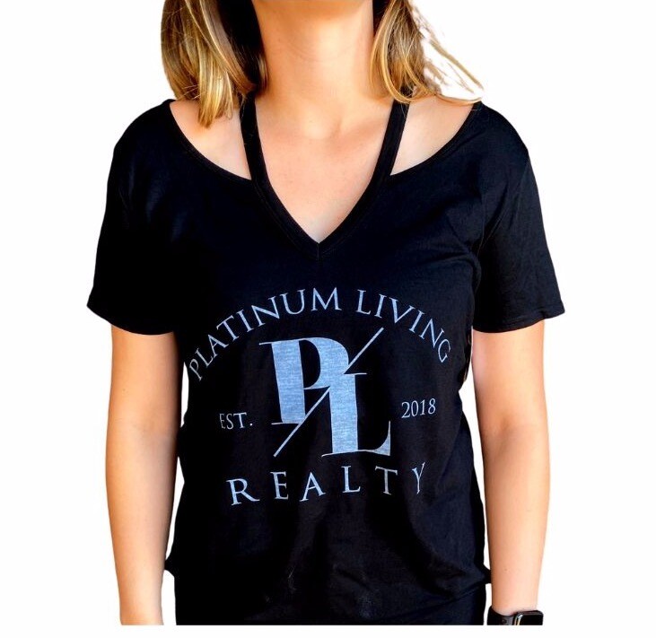 PLR Women&#39;s Split V-Neck Cut out