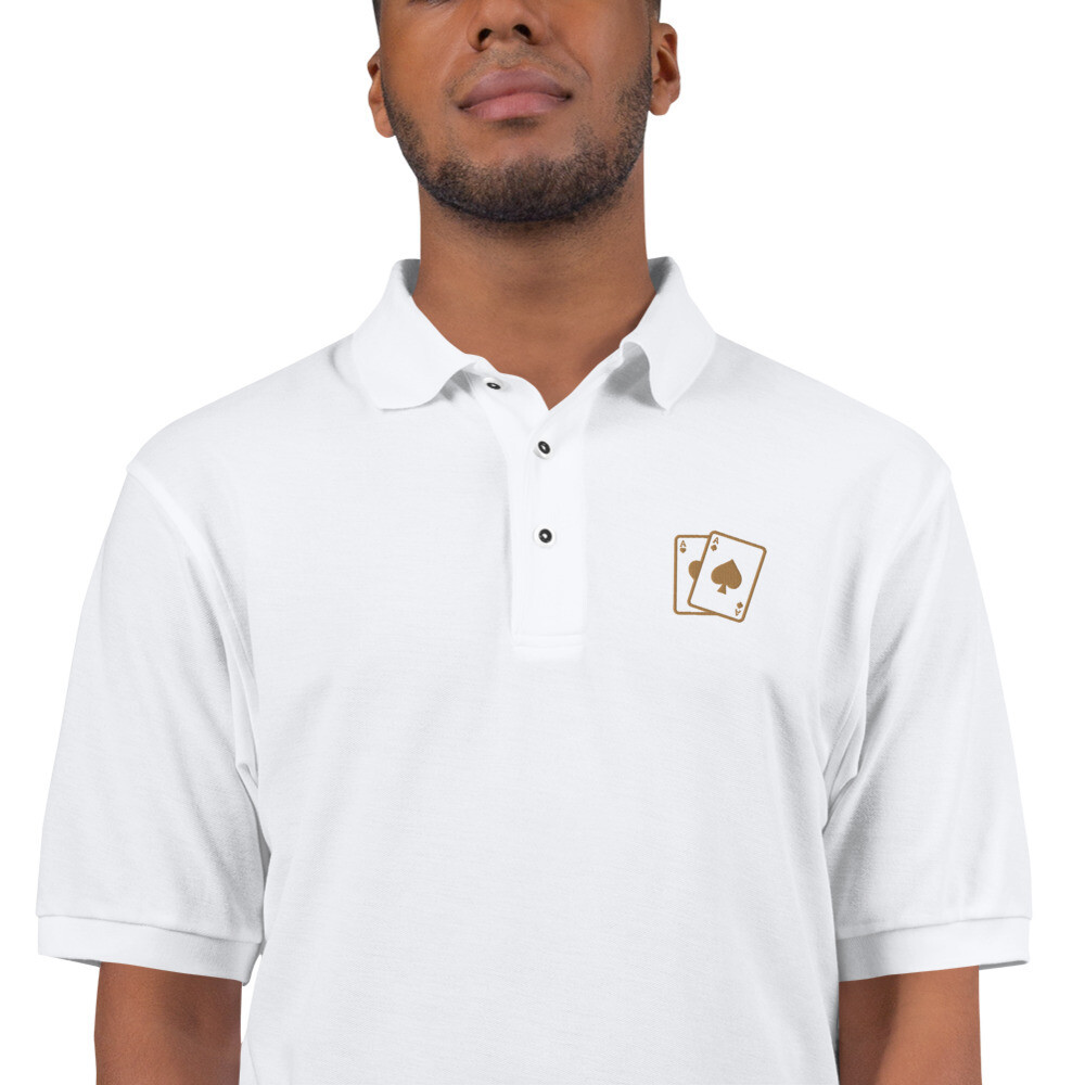 Men&#39;s High Roller Premium Polo - White