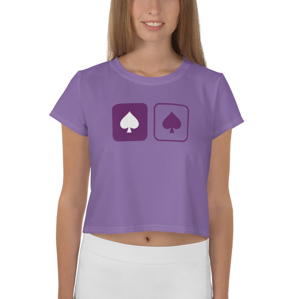 Spades Tile Fashion Crop Tee - Purple