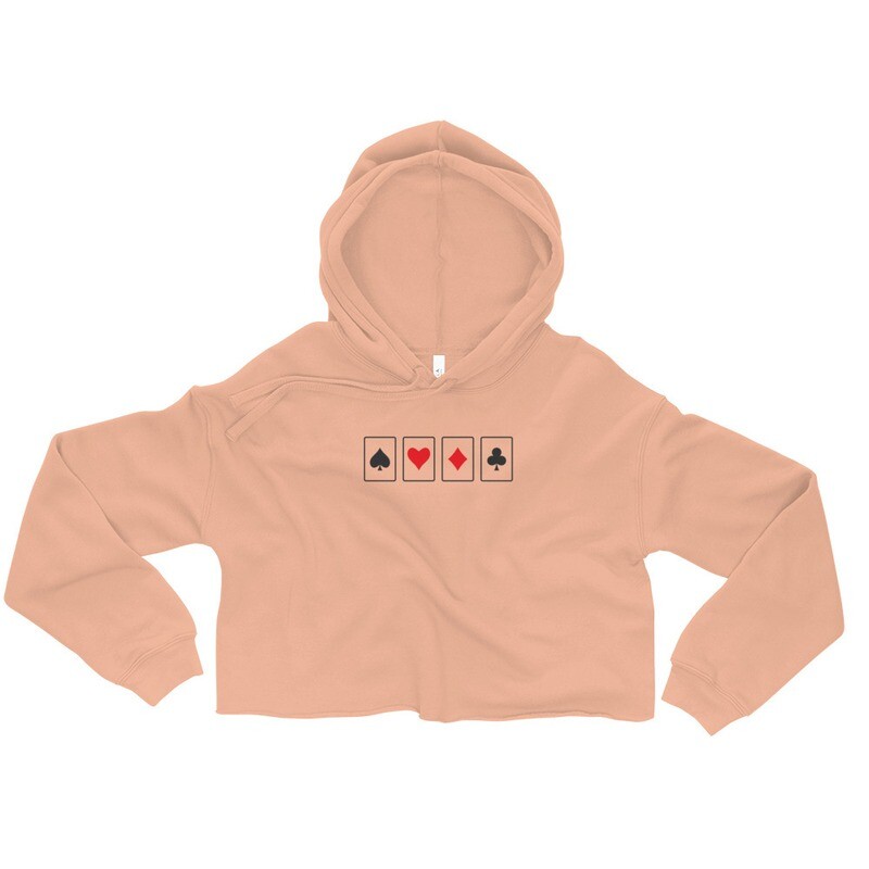 Card Deck Crop Hoodie - 4 Colors