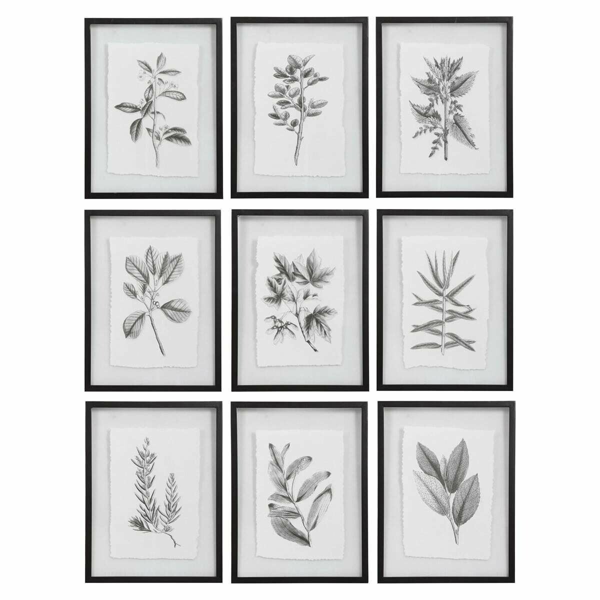 FARMHOUSE FLORALS FRAMED PRINTS, S/9