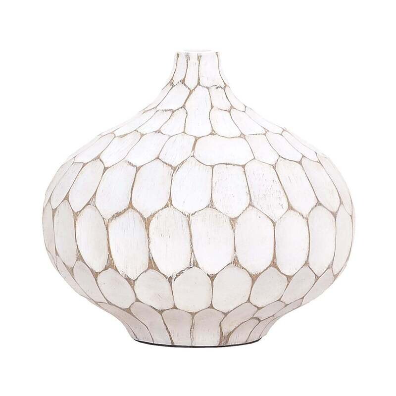 Carved Divot Resin Bubble Vase