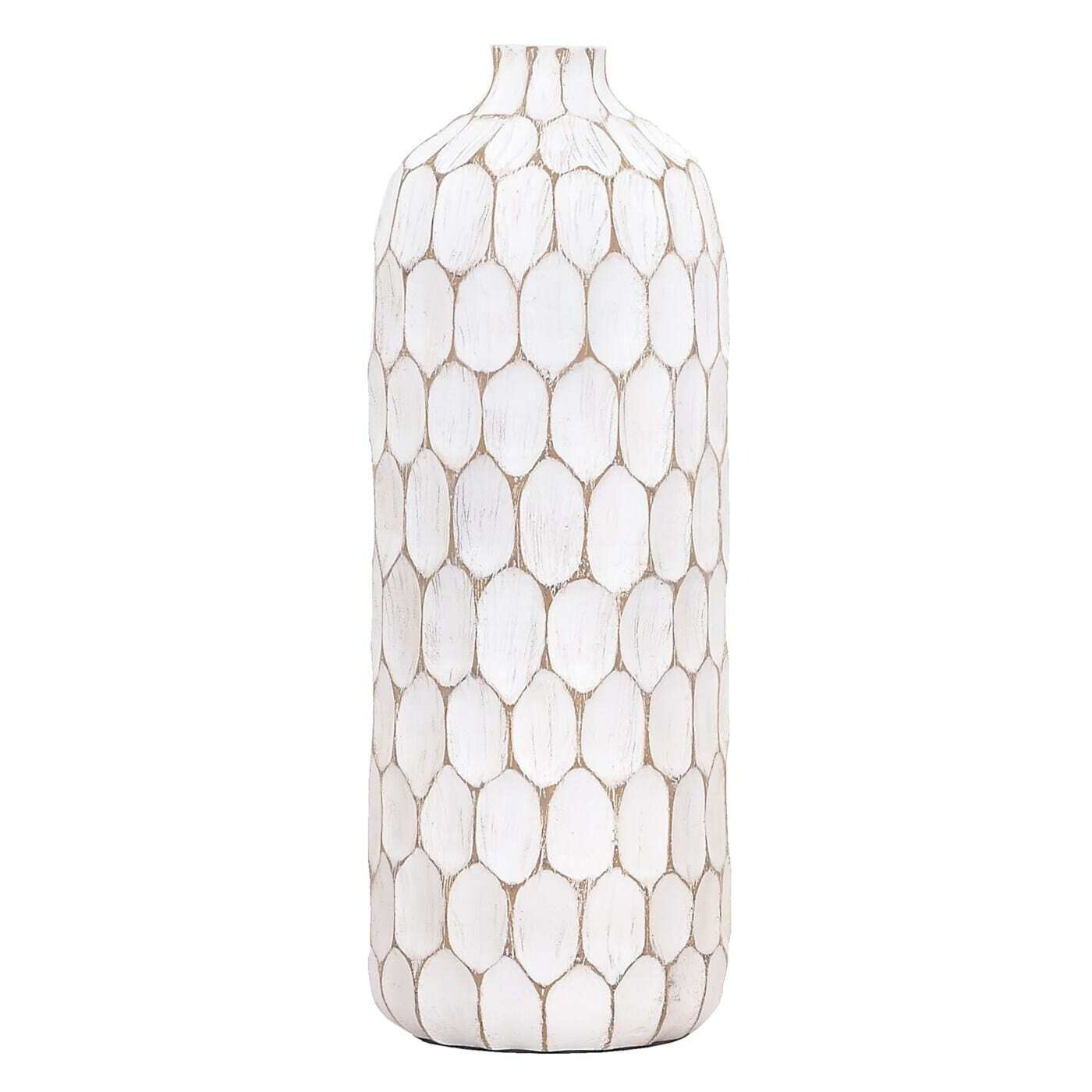 Carved Divot Resin Tall Vase