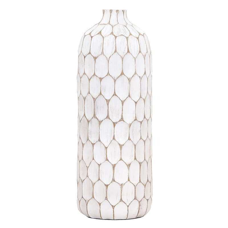 Carved Divot Resin Tall Vase