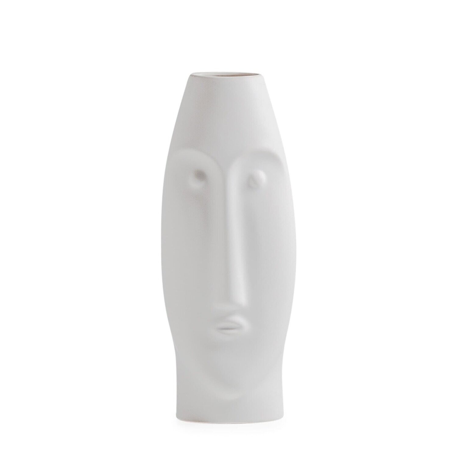 Litho 14h" Ceramic Vase - Matte White
