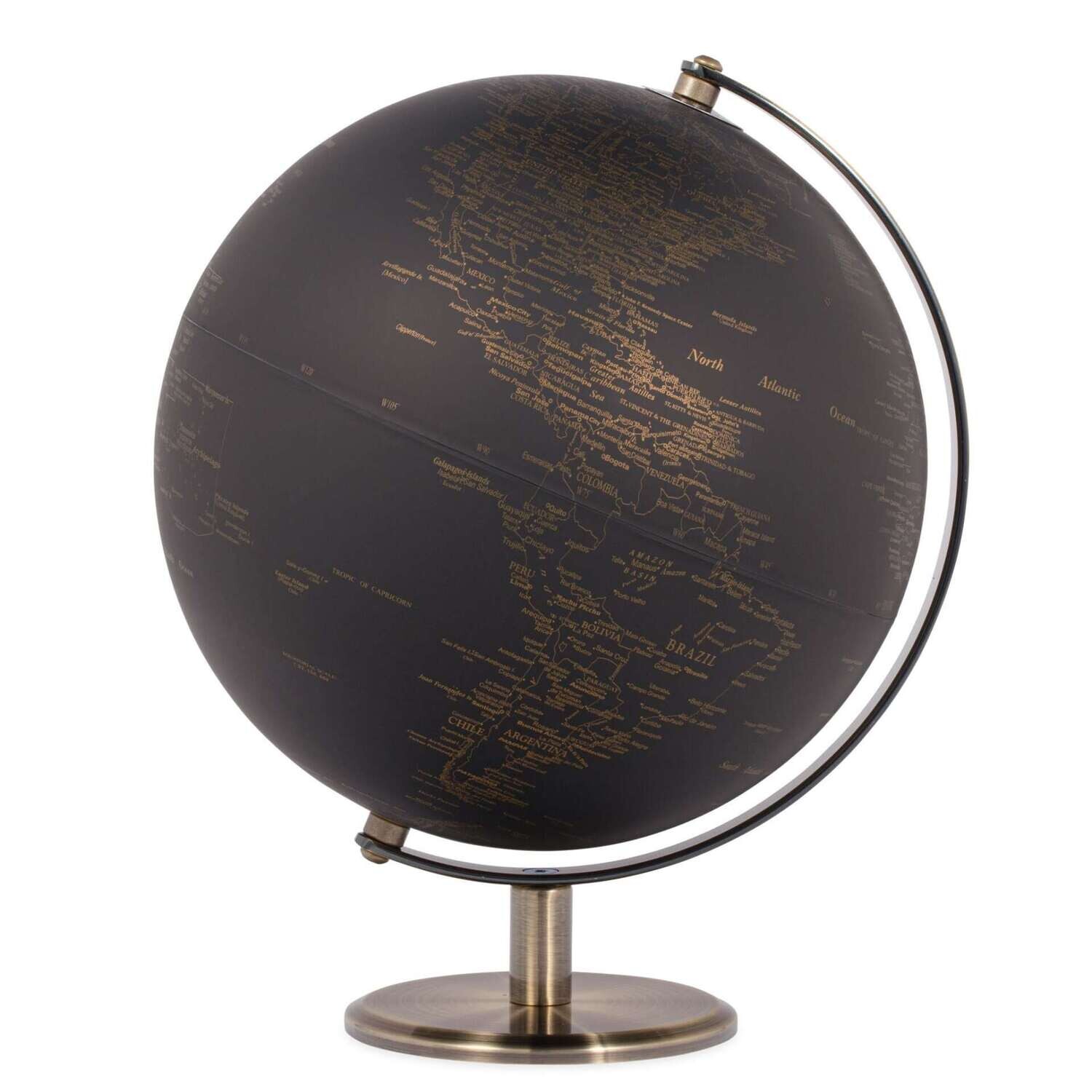 Latitude Vintage Black World Globe