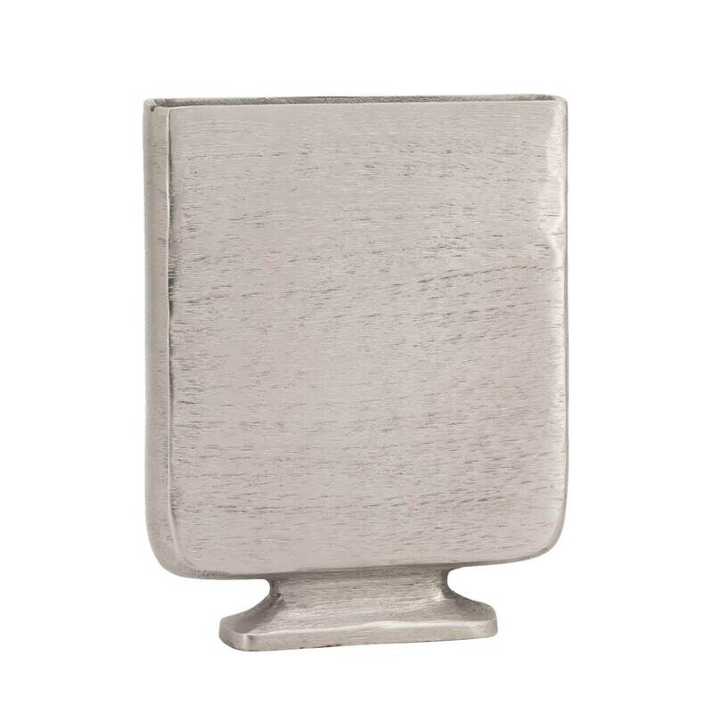 Lyra Etched Aluminum 13h" Flat Urn Tall Vase - Pewter