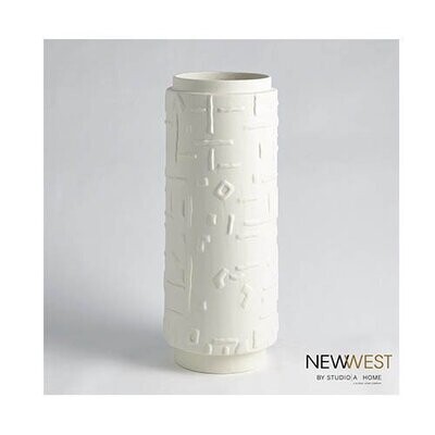 Sankuru Vase-Rustic White-Lg