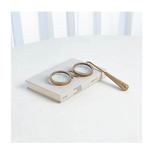 LORGNETTE MAGNIFYING GLASS-BRASS