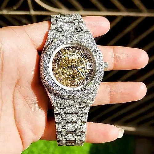 fully iced out AP diamond watch