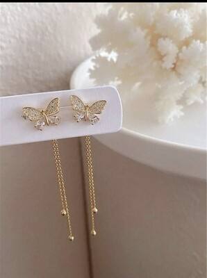 Butterfly Decor Tassel Earrings