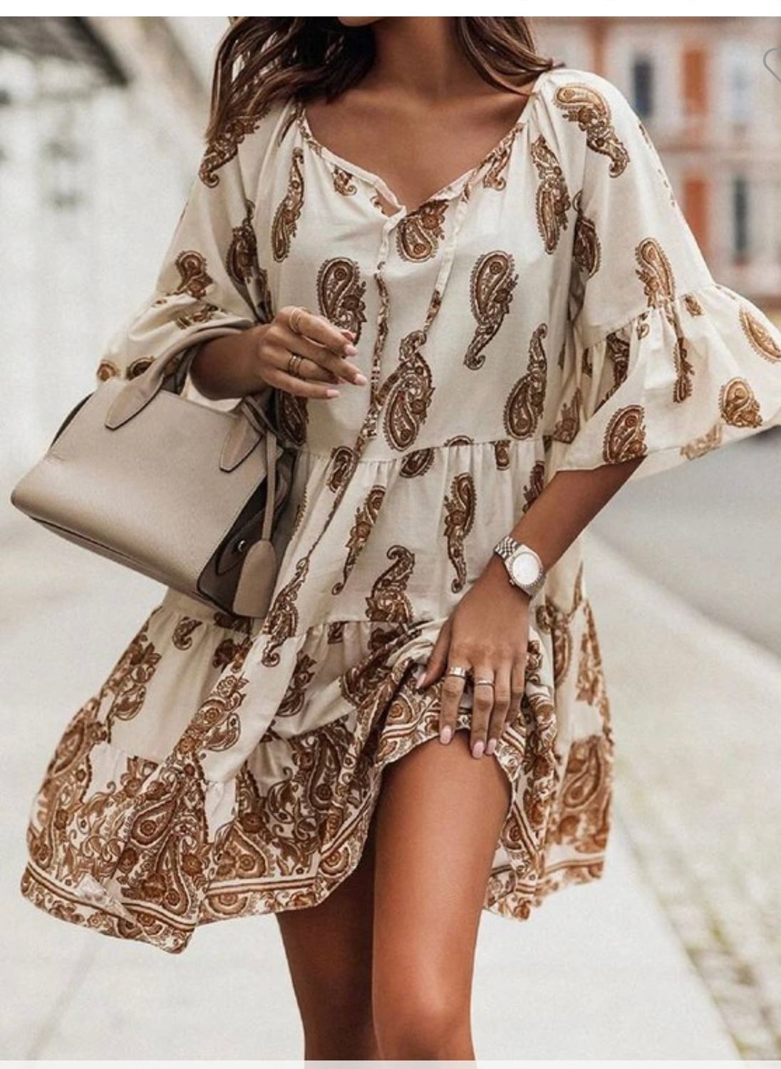 Neck Tie Set Waist Dress