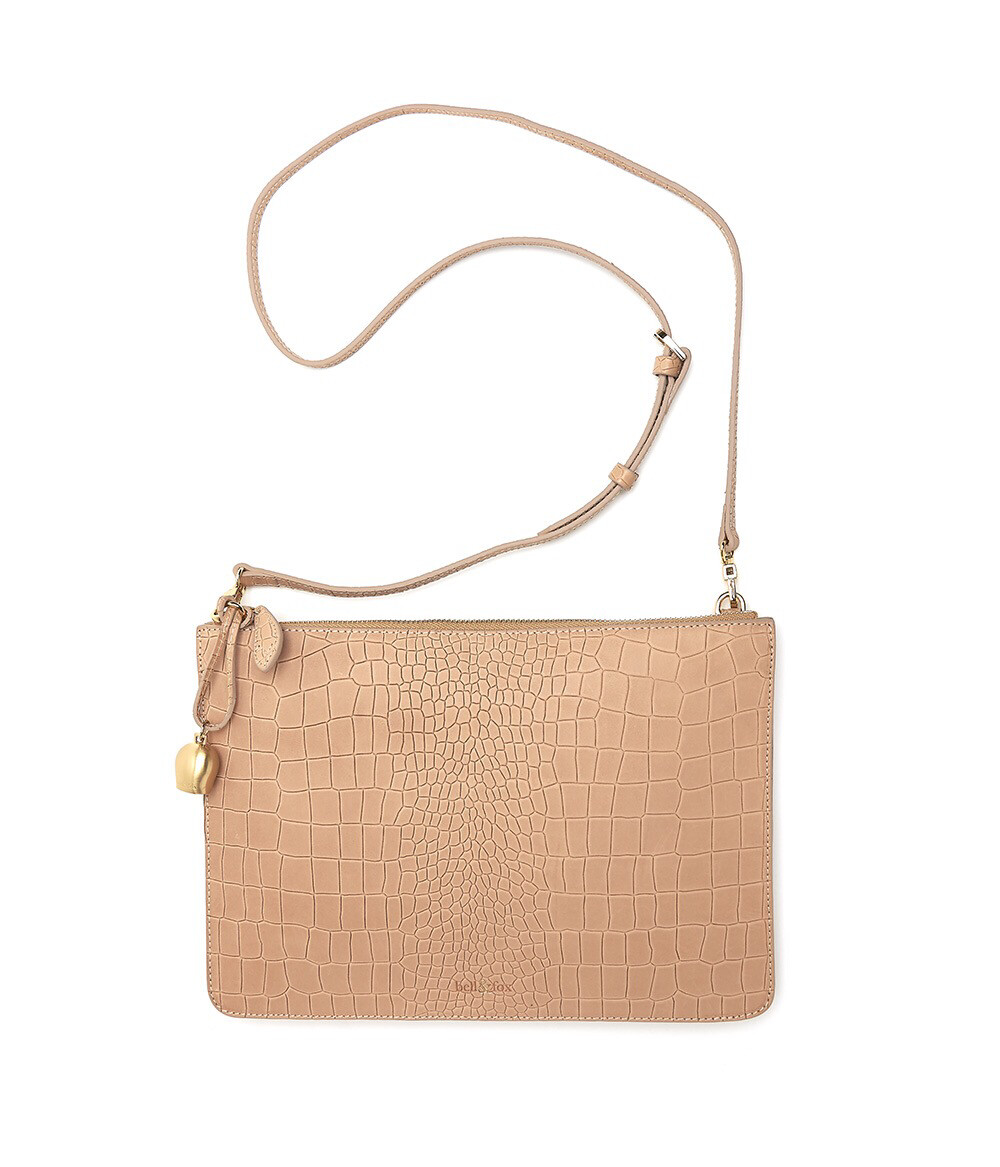 Bell & Fox GIA oversized Clutch / Crossbody Bag - Croc Camel Bell & Fox GIA oversized Clutch / Crossbody Bag - Croc Camel