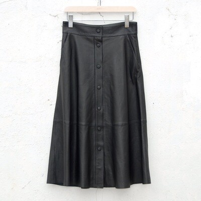 LAB Button Front A Line Skirt - Black LAB Button Front A Line Skirt - Black
