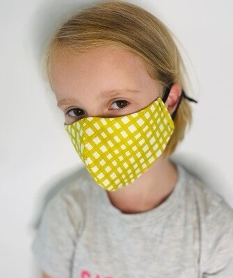 Kids Yellow Check Non Medical Face Covering Kids Yellow Check Non Medical Face Covering