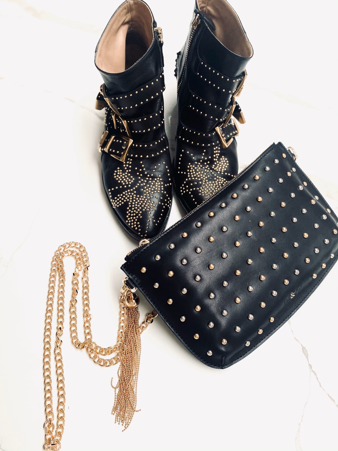 Bell & Fox Ivy Stud Chain Crossbody / Clutch Black Bell & Fox Ivy Stud Chain Crossbody / Clutch Black