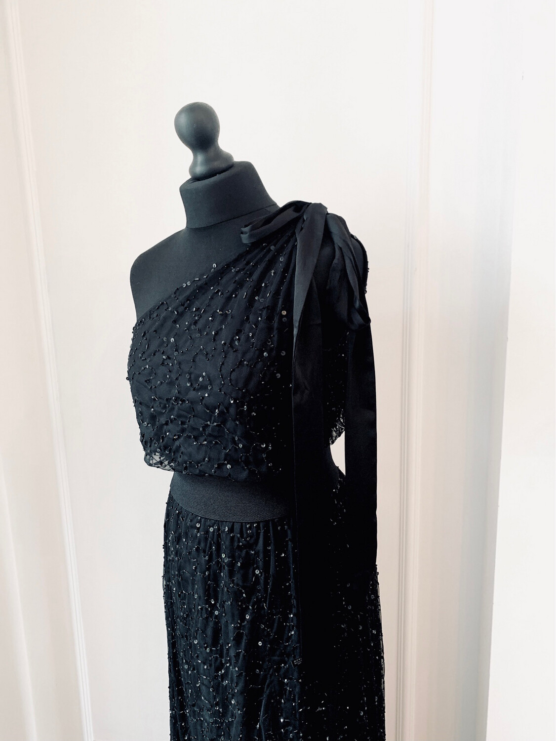 Beaubaileyrose 1 Shoulder Sequin Dress - Black - Hire 