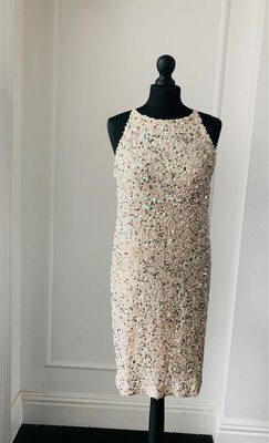 Beaubaileyrose Halter Sequin Dress - Pearl - Hire 