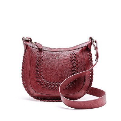 Bell & Fox ALARA Leather Weave Bag - Burgundy