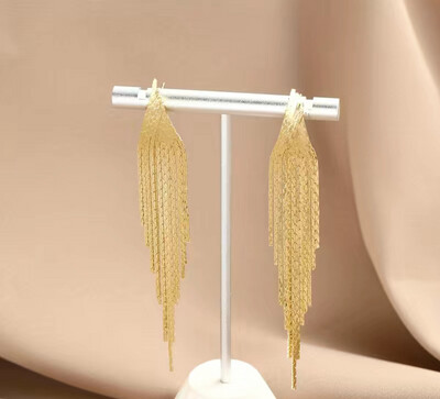 Gold Tassel Chain Earrings