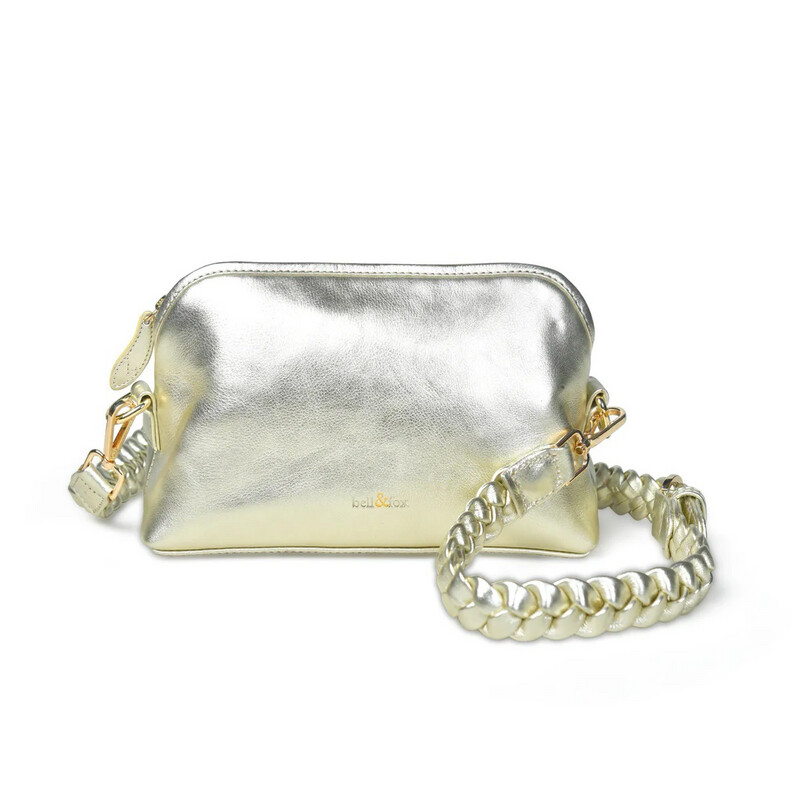 Bell &amp; Fox LAYLA Metallic Crossbody Bag With Woven Strap