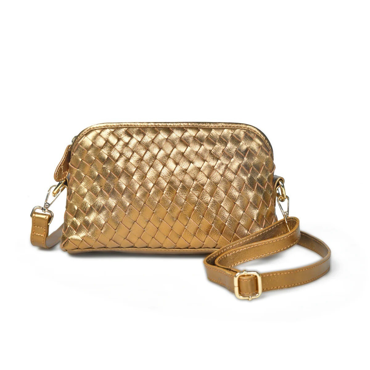 Bell &amp; Fox IRA Metallic Hand Woven Crossbody Bag
