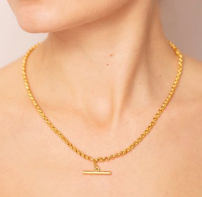 Gold Trip - Vintage T Bar Charm Necklace
