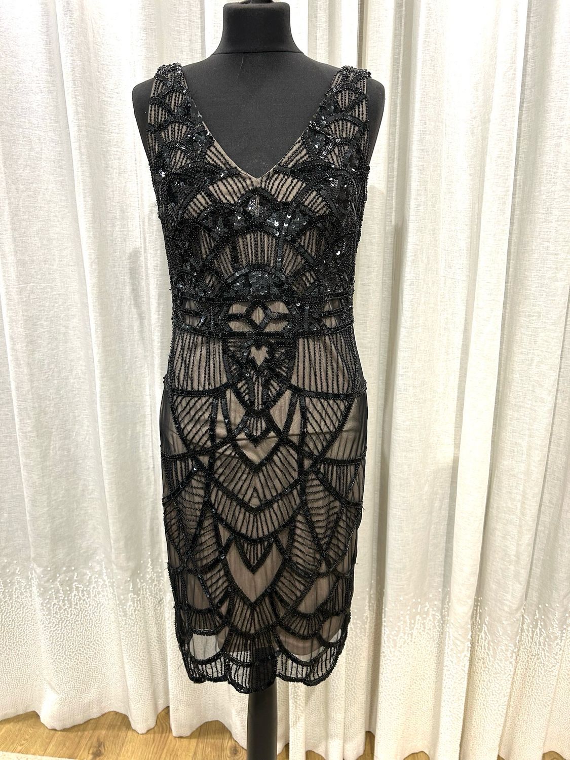 JC Collection Mesh Embellished Dress - HIRE
