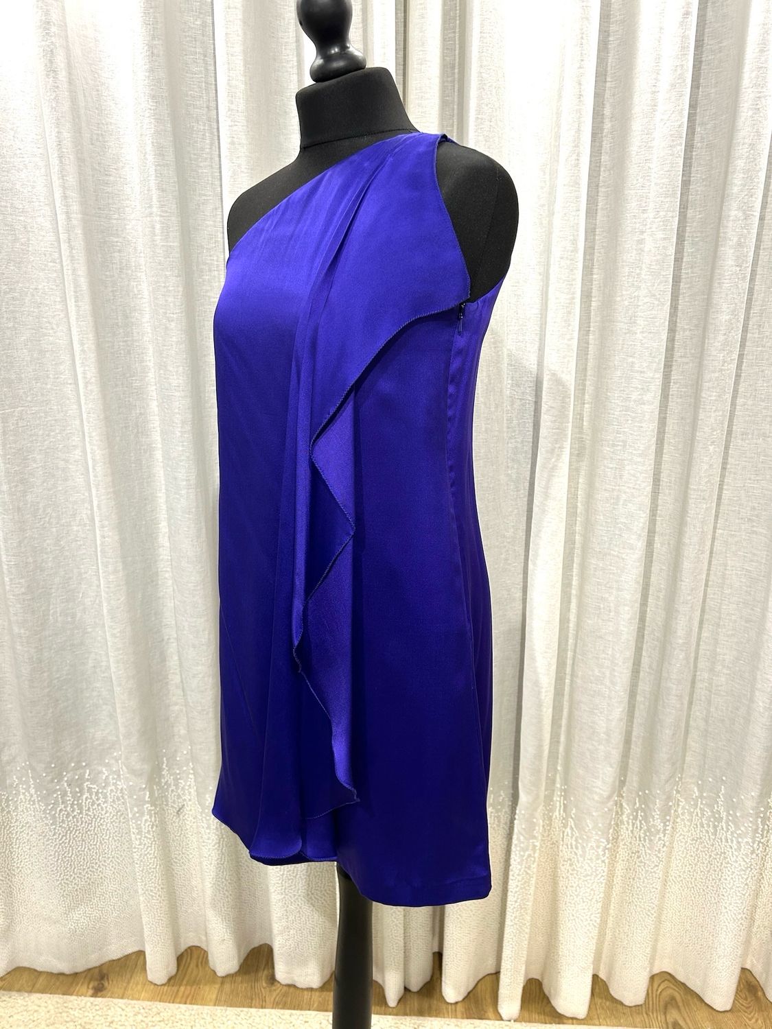 Halston 1 Shoulder Silk Satin Dress - HIRE