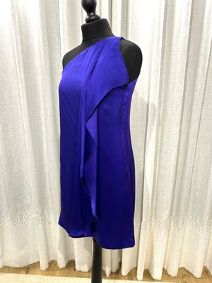 Halston 1 Shoulder Silk Satin Dress - HIRE
