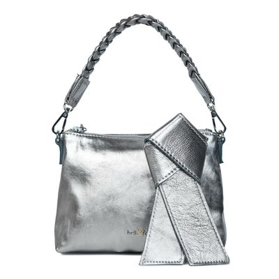 Bell &amp; Fox INDIRA Bow Detail Clutch / Crossbody Metallic Bag