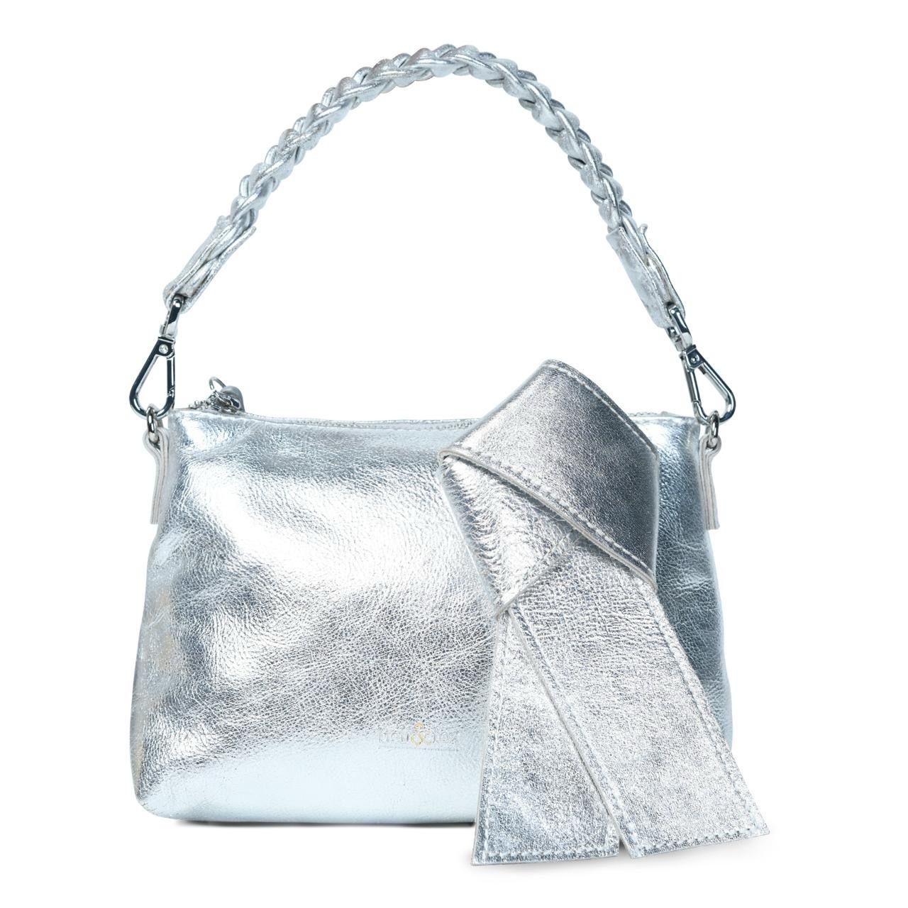 Bell &amp; Fox INDIRA Bow Detail Clutch / Crossbody Metallic Bag