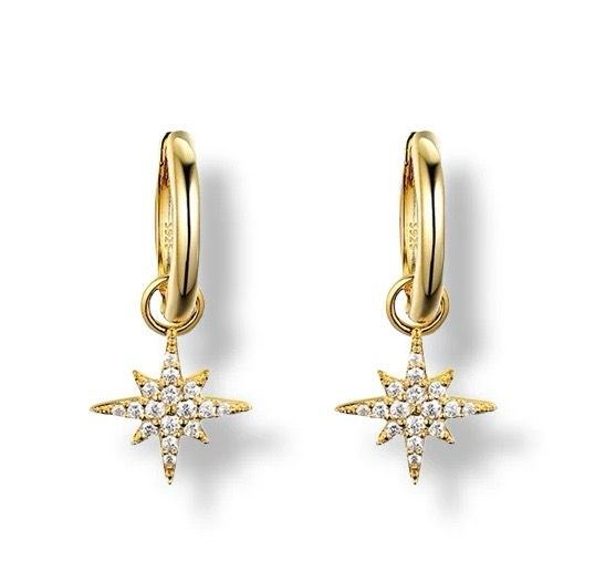 Gold Trip Bohemian Star Huggie Earrings