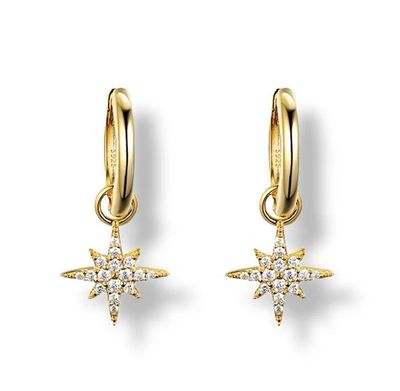 Gold Trip Bohemian Star Huggie Earrings