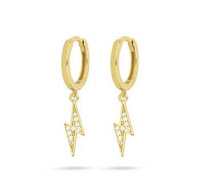 Gold Trip Lightning Bolt Drop Earrings