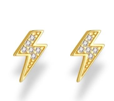Gold Trip Lightning Bolt Stud Earrings