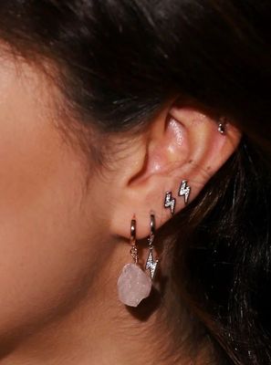 Gold Trip Lightning Bolt Stud Earrings