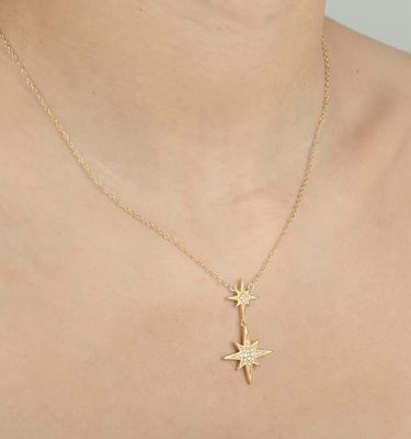 Gold Trip Double Starburst Necklace