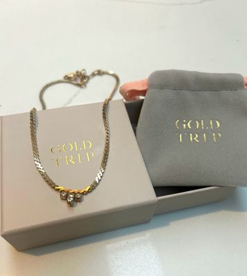 Gold Trip Vintage Triple Stone Necklace